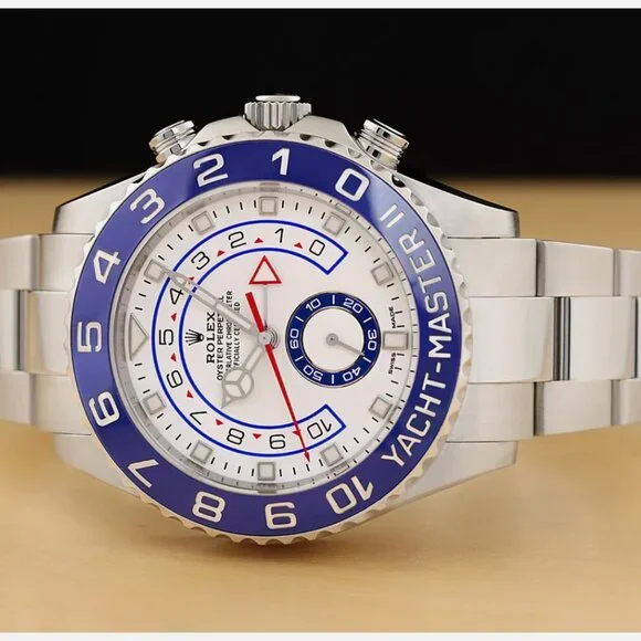 NEW CONDITION ROLEX MENS YACHT MASTER BLUE 44MM WATCH - Picture 3 of 9